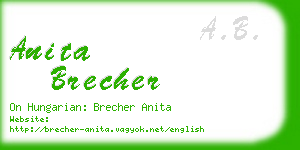 anita brecher business card